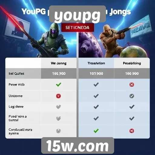 Comparativo entre youpg e outras plataformas de jogos
